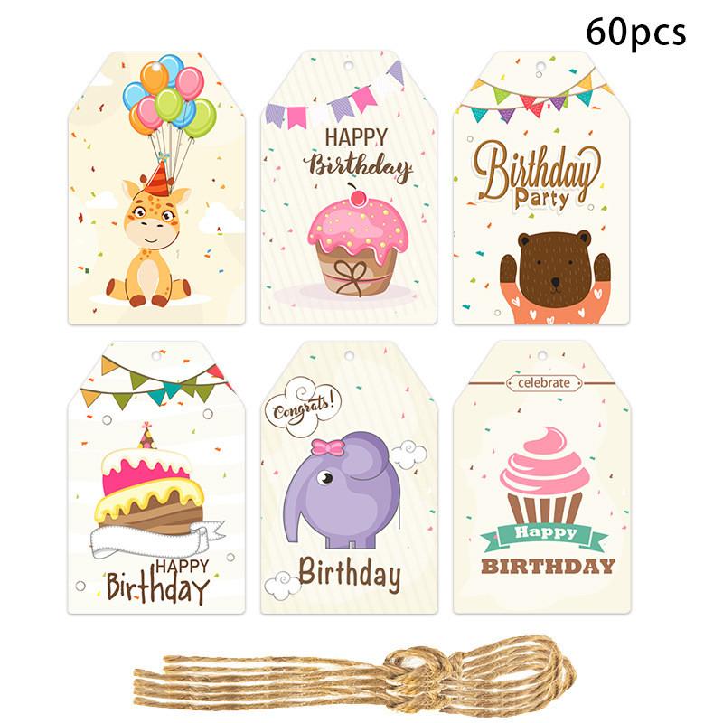 Decorations Birthday Party With Paper Hang Tags And 60pcs For Setup Venue