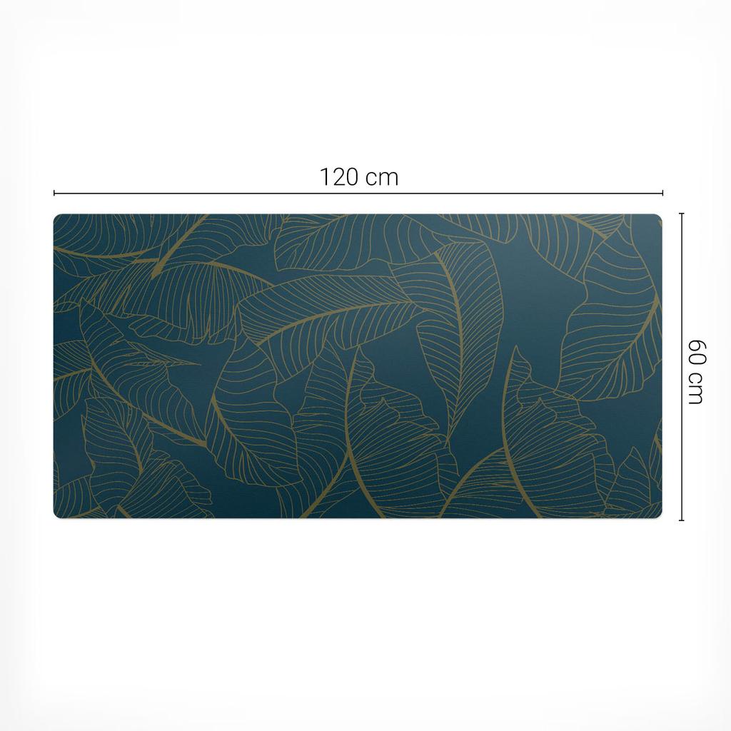 Non-slip Desk Mat for Office Leaves On a Dark Background 120X60 Cm