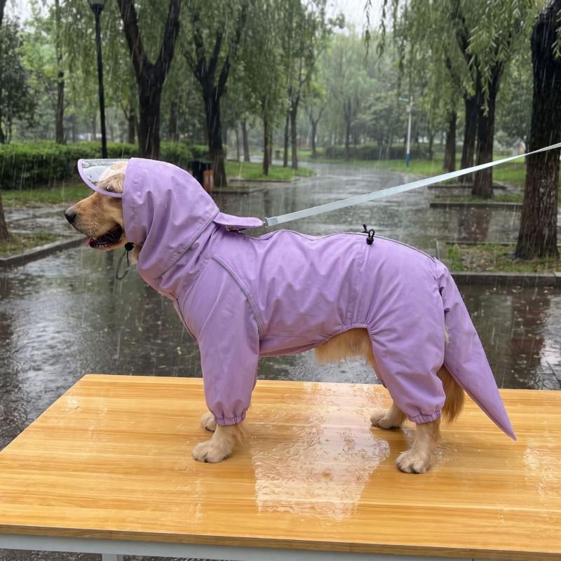 Full Coverage Waterproof Dog Raincoat Large Medium Breeds Outdoor Use All Season