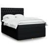 VidaXL Slat Bed Base with Mattress Black 140x190 Cm Fabric 3294360