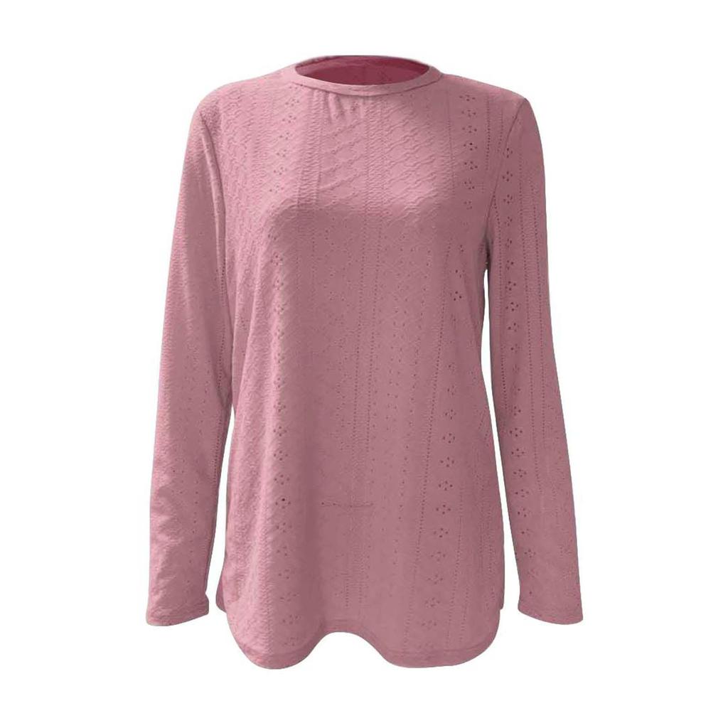 Women's Fashion Casual Long Sleeve Round Neck T-Shirt Top