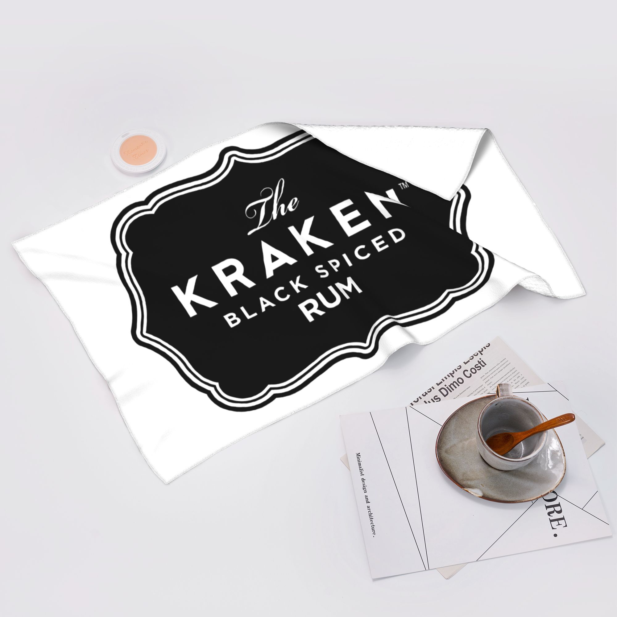 Lang Pattong White Kraken Rum Soft Face Towel Quick Dry Pool Bath Cotton Towels Absorbent