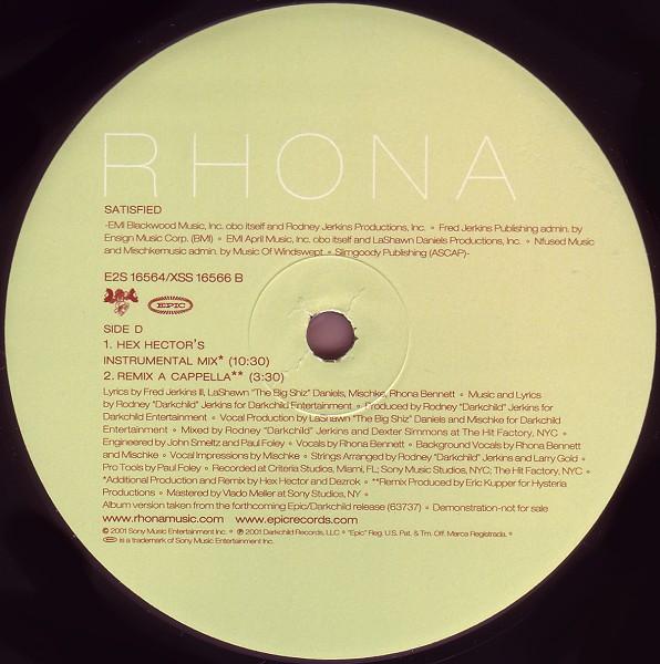 

12inch Record RHONA - Satisfied E2S16564 Epic 2001 US Dance & Electronica Used