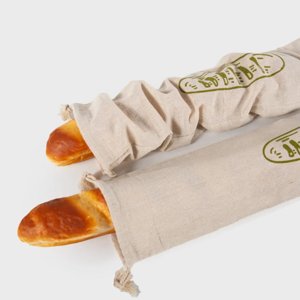 Linen Bread Bags Reusable Drawstring Bag For Loaf Homemade Artisan Bread Storage Bag Linen Bread Bags For Baguette