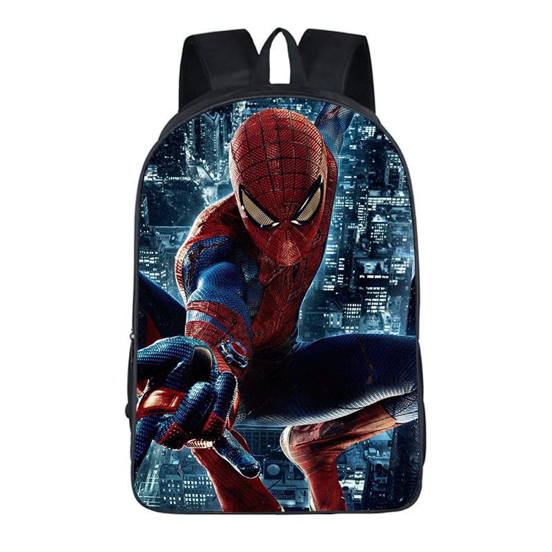 Spider-Man Backpack Elementary And Secondary School School Bag Large Capacity Cartoon Anime Boys Backpack Superman Spider-Man