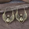 Retro Ancient Egyptian Sacred Beetle Stylish Simple Wings Earrings