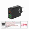 65W Multi-Port Mobile Charger, Fast Travel Adapter with European/UK/US Plug, 3.1A, 2C+3A