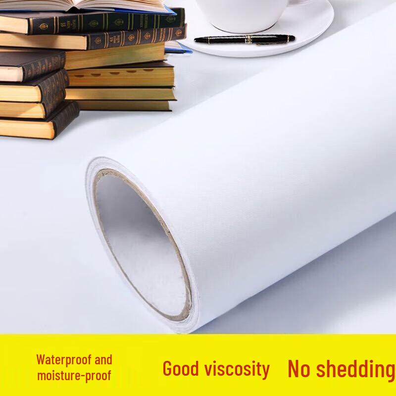 JINGRUIXIANG Pure White Self-Adhesive Wallpaper