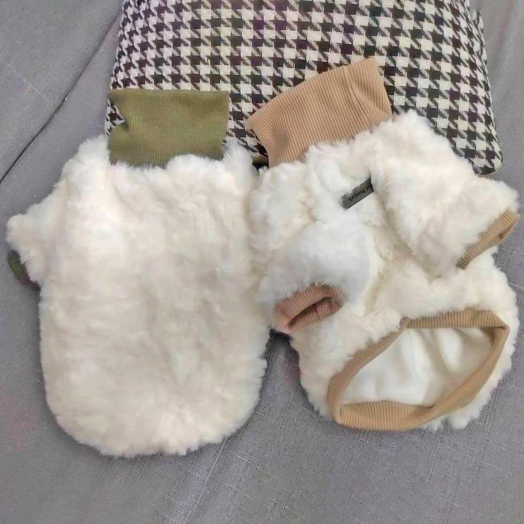 Puppy High Neck Plush Coat - Warm, Cute & Thick for Small Dogs