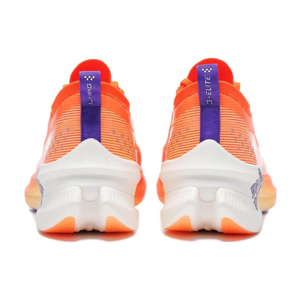 Li Ning Feidian 3 Elite Cushioning Breathable Low Top Marathon Running Shoes Unisex Fluorescent Melon Orange ARMT035-7