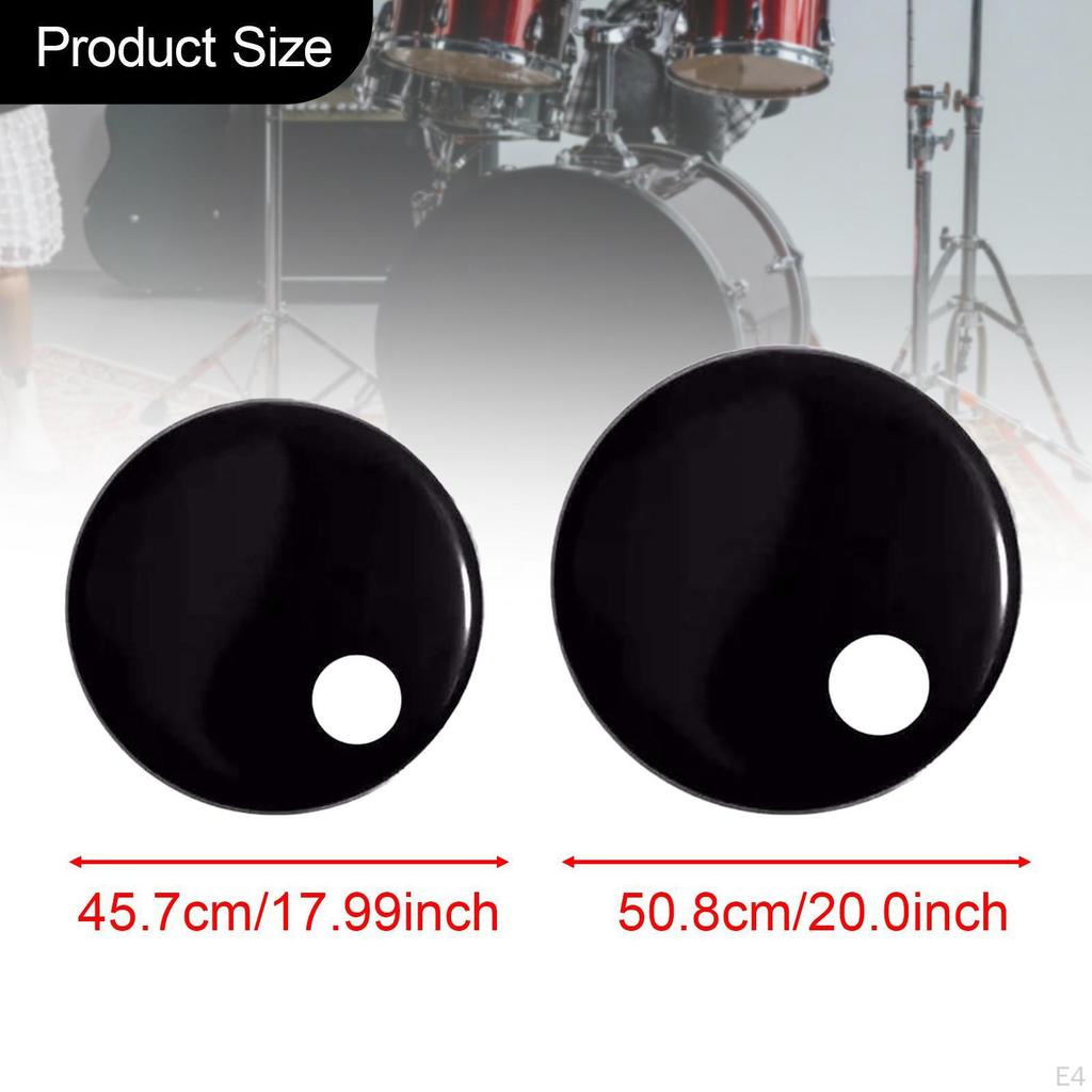 Resonant Bass Drum Head Black Drumhead Metal Smooth,Professional,Replacement Part,Good Sound Sturdy