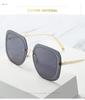 2021 European and American Square Frame Sunglasses with Rice Nail Grooved Lenses for Women