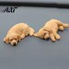 Small Dog Statue for Car Dashboard 2Pcs Sleeping Resin Figurine, Cute Puppy Decor Durable Ornament Women, Mini Calming Desk, Gift Lovers Center
