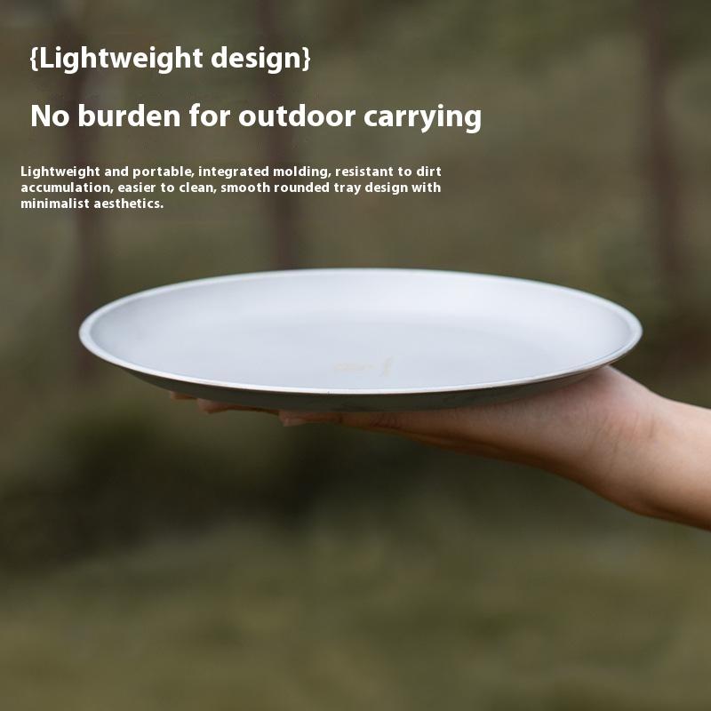 1Pc Titanium Camping Plate Travel Tableware Stackable Camping Supplies Backcountry Dinnerware For Backpacking Picnic Equipment