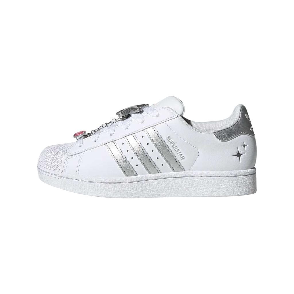 Adidas Originals Superstar II Comfortable Versatile Fashion Trendy Mid-Top Sneakers Women Sneakers White Silver JQ8777