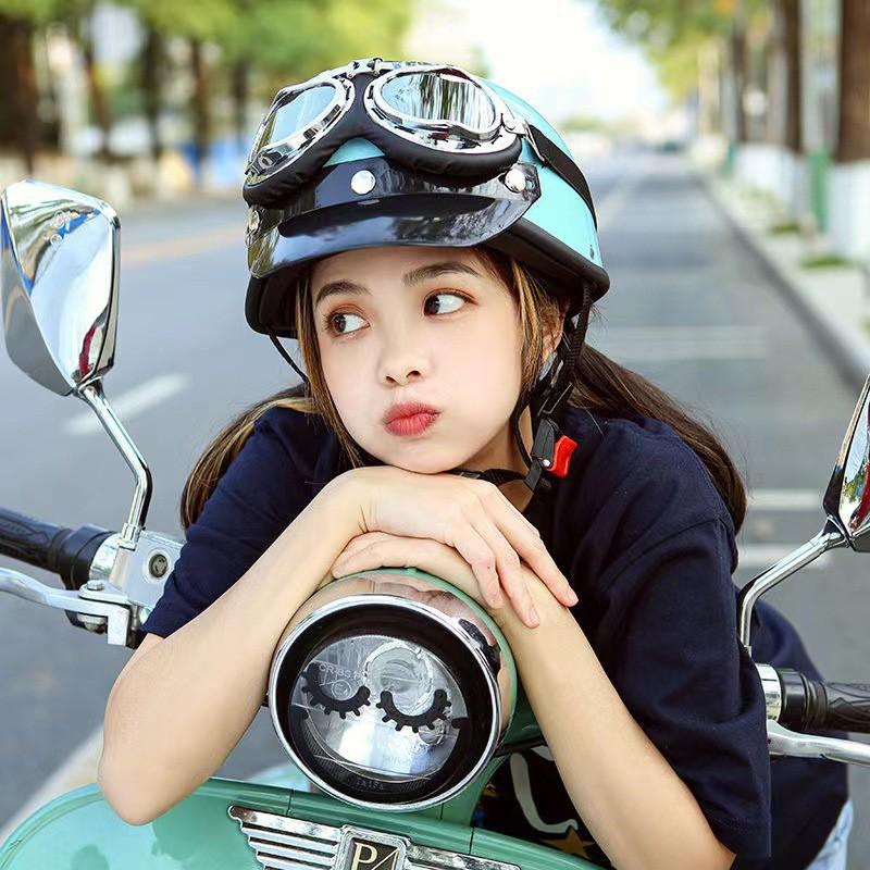 Vintage-Style Half Helmet Electric Scooter Motorcycle 3C Certified Unisex Use ABS Material