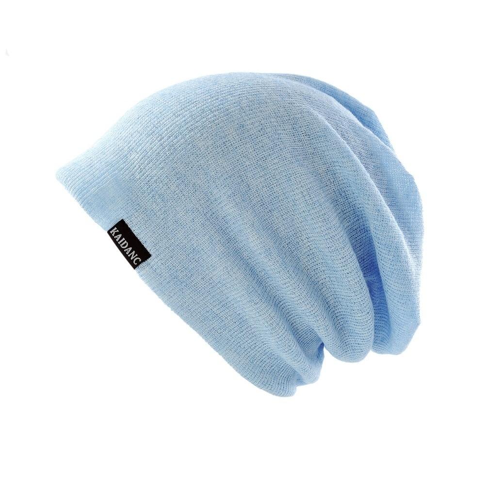 Double Layer Knitted Outdoor Baggy Skullcaps Polyester Fashionable Baotou Hat  Autumn Spring