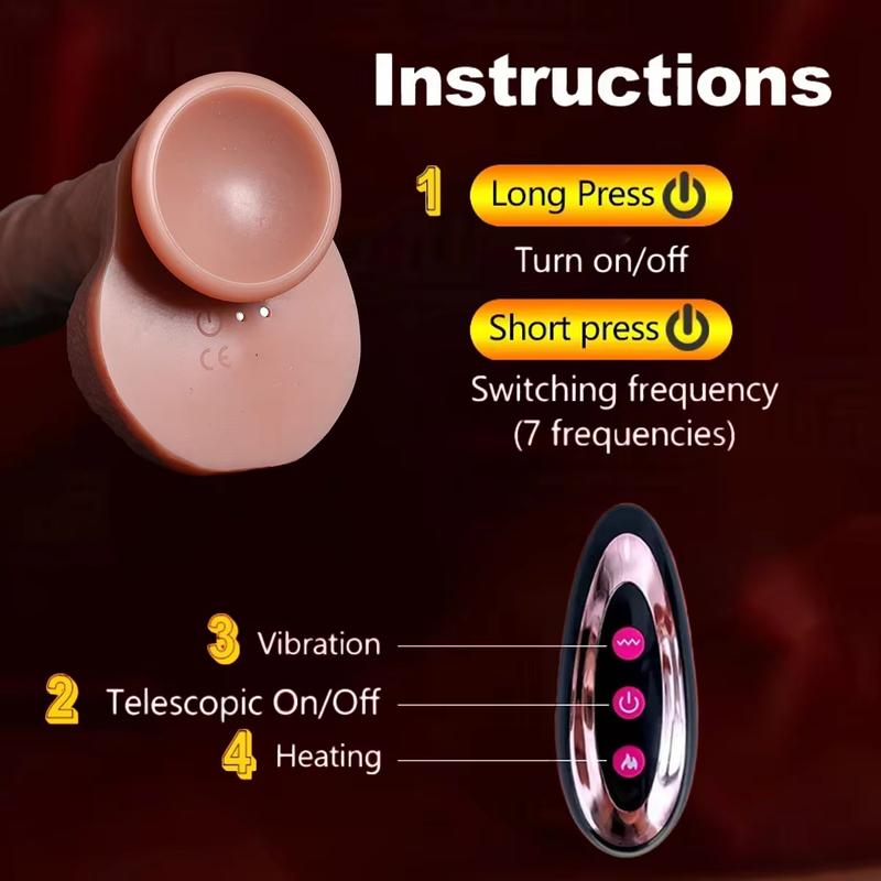 Thrusting Dildo Vibrator Sex Toys Realistic Silicone Penis Remote Control Telescopic Dildos Adult Toy for Women Masturbation 18+