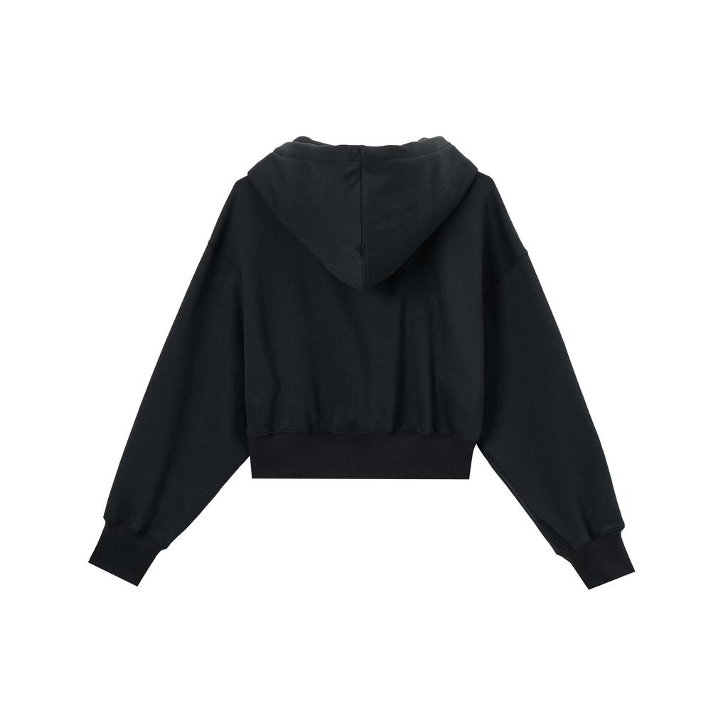 Nike Lockere Kurze Kapuzen-Reißverschluss Langarmjacke Damenjacken Schwarz HJ0941-010