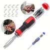 13-in-1-Schraubendreher-Set mit mehrfach verstellbarem Ratschenschraubendreher-Set, Reparaturwerkzeuge mit Torx-Sicherheits-Flachkopf, Kreuzschlitz, Sechskant, Vierkant und 1/4-Zoll-Steckschlüsseln