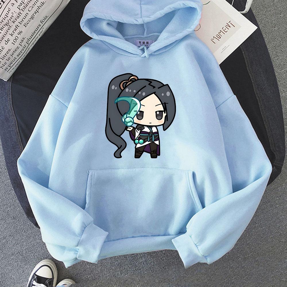 Valorant Acrylic Hoodie Cartoon Print Harajuku Kawaii Sweatshirt Anime Print Fleece Clothing Women/men Retro Cute Fashion Hoody