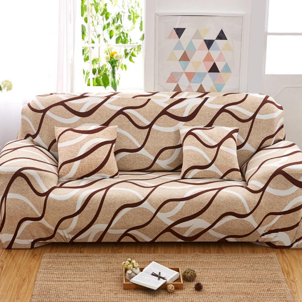 Stretchable Printed Sofa Cover Full Elastic Slipcover 4 Seasons Soft Fabric Protector