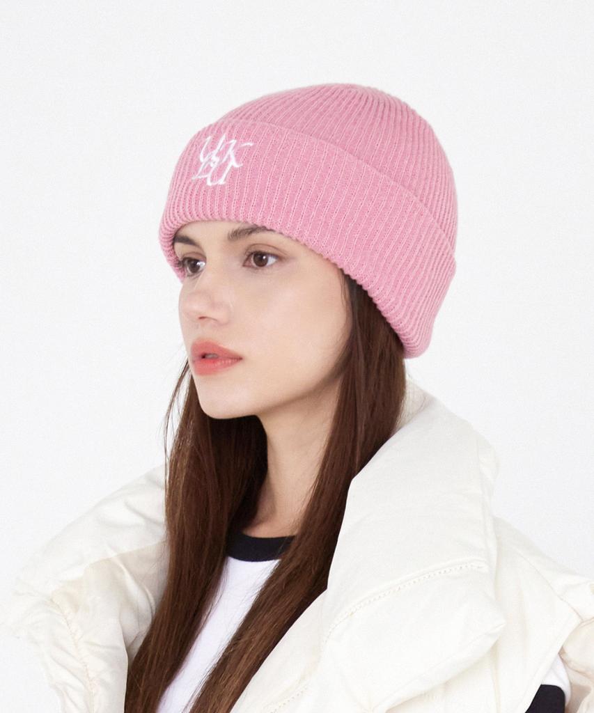 ULUK Lucida Embroidered Big Point Knit Beanie_Pink