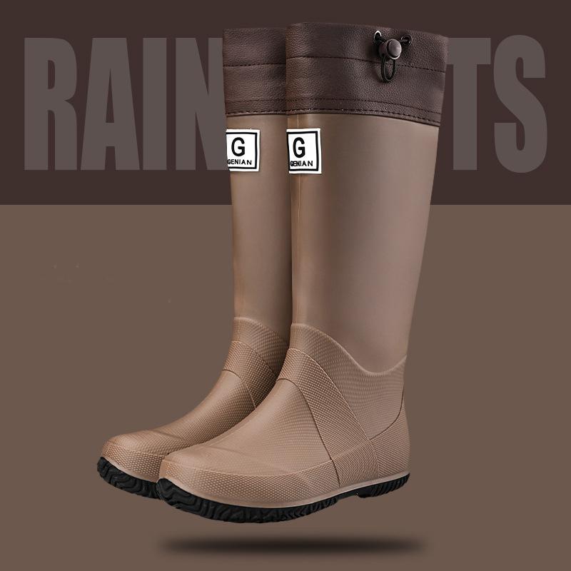 

Мужские модные резиновые сапоги, верхняя одежда, длинные, водонепроницаемые и нескользящие, для рыбалки на открытом воздухе 36 коричневый