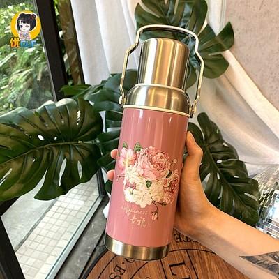 

304 Stainless Steel Vintage Thermos Flask, Large Capacity, Nostalgic, Retro Hot Water, Tea Bottle, Household 600ML