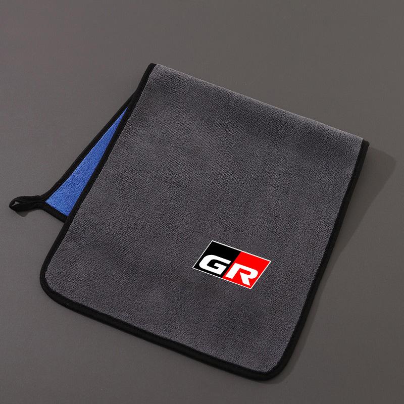 Araba Yıkama Havlusu Mikrofiber Kalınlaştırılmış Emici Temizleme Havlusu Toyota GR Sport GR GAZOO RACING CHR Corolla Hilux Prad Yaris İçin