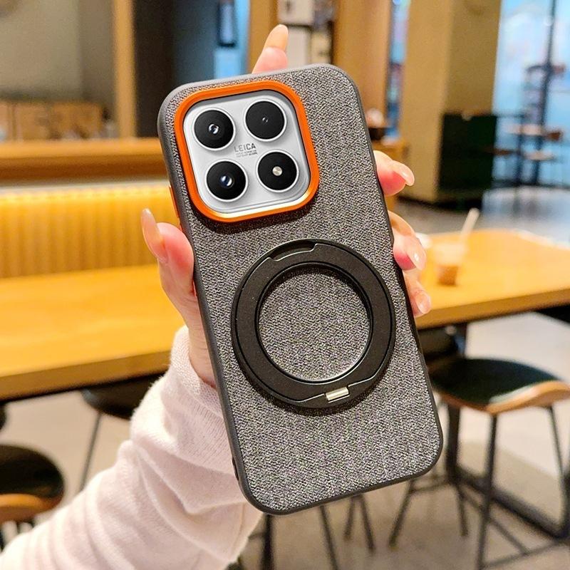 Applicable to Mi 11Pro mobile phone case magnetic suction rotating bracket Mi 11 cloth pattern 11Promax protective cover anti-drop