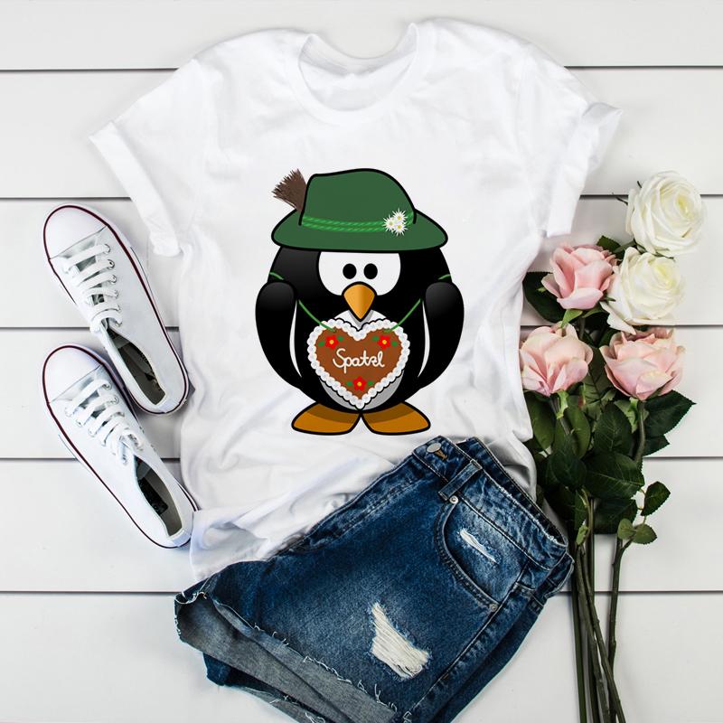 Unisexs Summer Short Sleeve Cute Cartoon Penguin Graphic Casual Tshirt