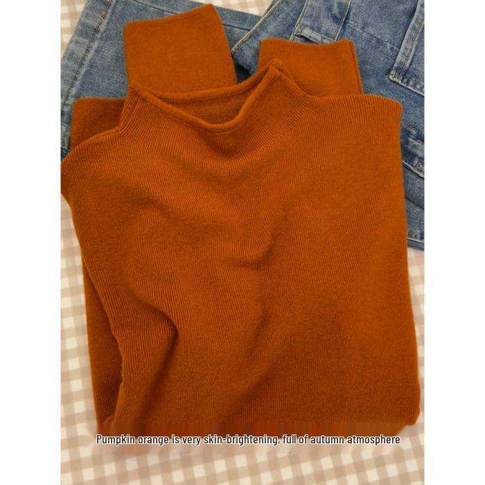 Stylish High Neck Slim Fit Sweater - Autumn/Winter Knitted Long Sleeve Solid Color Top