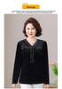 Elegant Chinese Style Golden Velvet Long Sleeve Top - Slim, Fashionable Base Layer for Plus Size, Spring & Autumn.