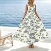 Women's Sleeveless Flowy Maxi Dress Fresh Lightweight Beach Vacation Dress,Versatile Casual Outfit