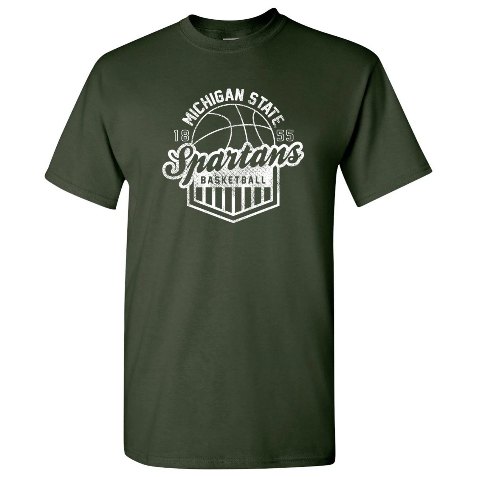 Michigan State Spartans Vintage Basketball Shield Licensed Unisex T-Shirt M