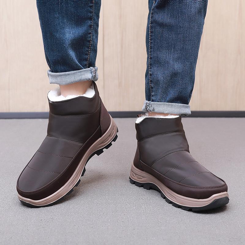 2025 Winter New Men's Cotton Boots Thick Bottom Skid-proof Wear-resistant Cold-proof Comfortable Warm Free Shipping Men' Shoes