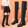 Retro thick heel round head over the knee boots women's autumn and winter new velvet warm thin boots
