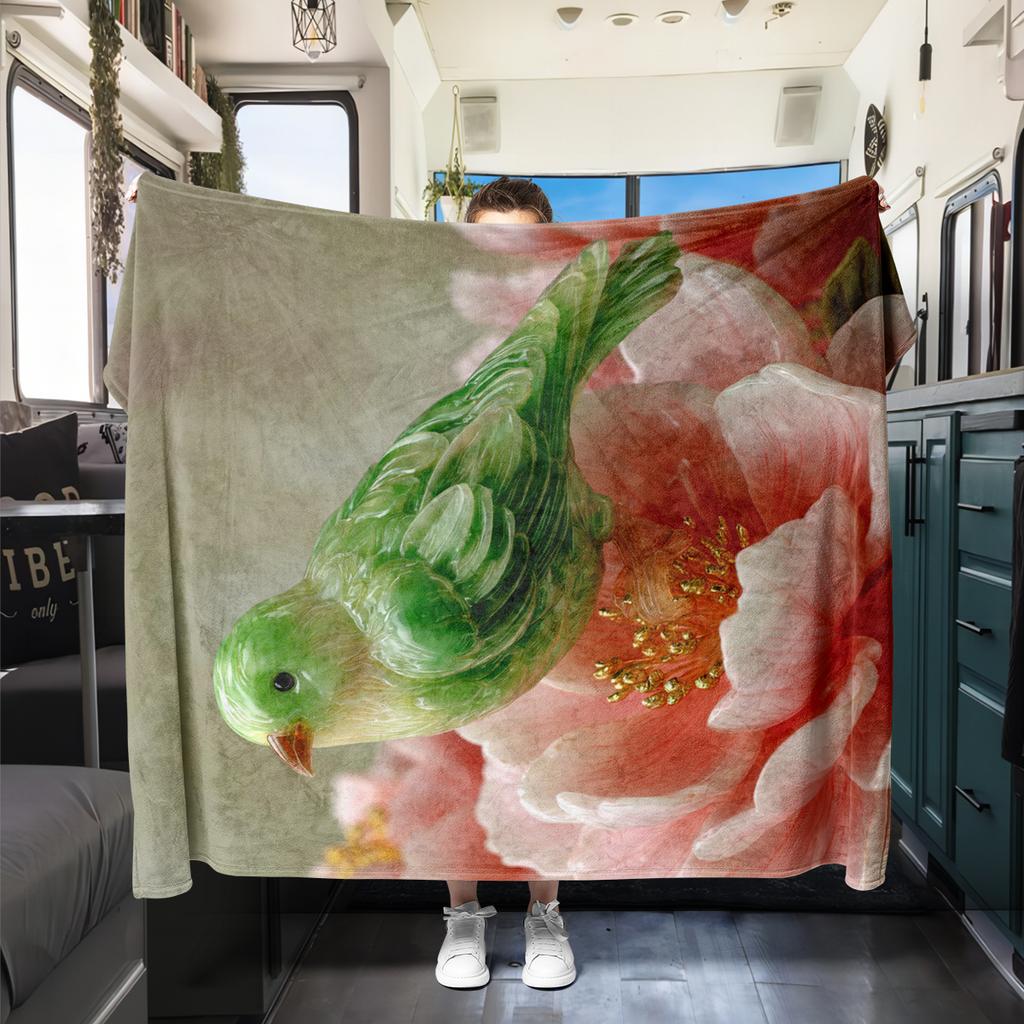 1Pc Cartoon Print Flannel Blanket, High Quality Comfortable for All Seasons, Home Decor, Warmth and Comfort, Perfect for Christmas Birthday Gift