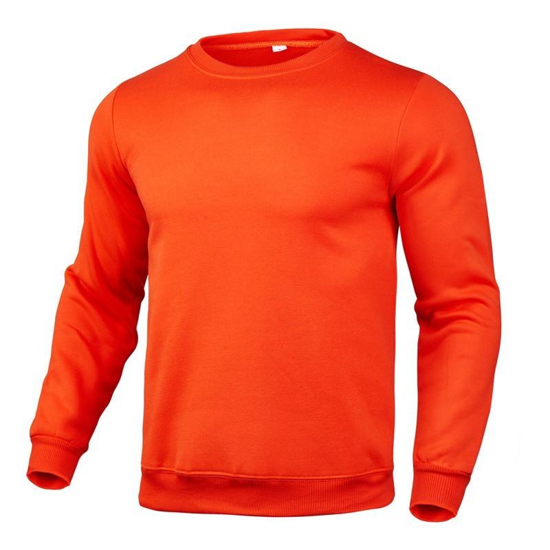 Mens Casual Hoodless Sweatshirt Solid Color Round Neck Long Sleeve Pullover Comfort Fit Cotton Blend