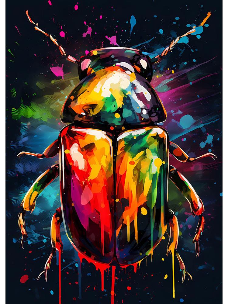 Meerkat Elephant Sea Otter Lion Colorful Animals With Drips Poster Canvas Painting Cute Animal Wall Art For Room Home Decor