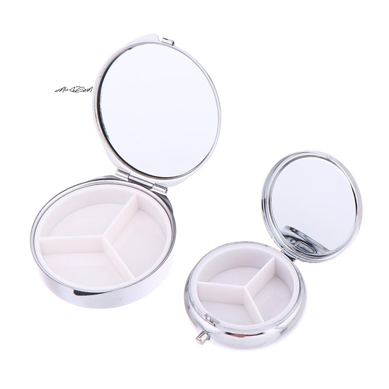Waterproof Metal Pill Box Portable Rectangle round Shape Light-Weight Medicine Case Holder Container for Travel And Home Use