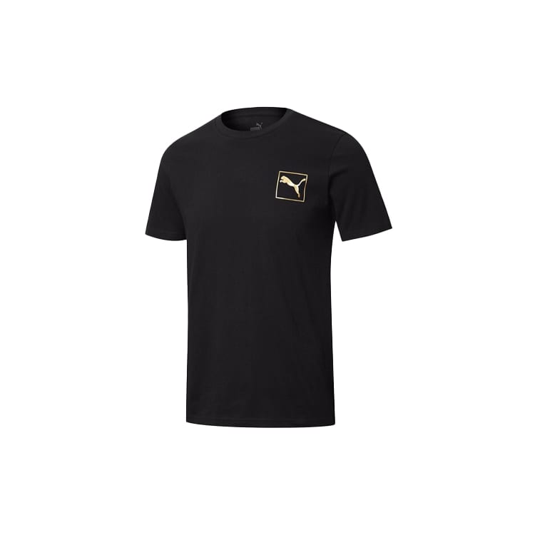PUMA T Shirts Men's Black Crew Neck Moderate Straight Fit 587582-01