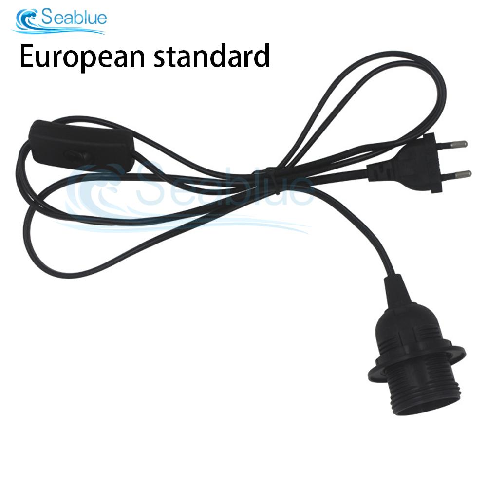 110V 220V 1.8M US/EU Plug Power Cord With ON/OFF Switch E27 Bulb Lamp Holder Textile Cable Cord for Hanging Light Cord Kit