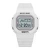 Small Square Matcha Green Electronic Watch, Male And Female Students Luminous Waterproof Sports Electronic Watch