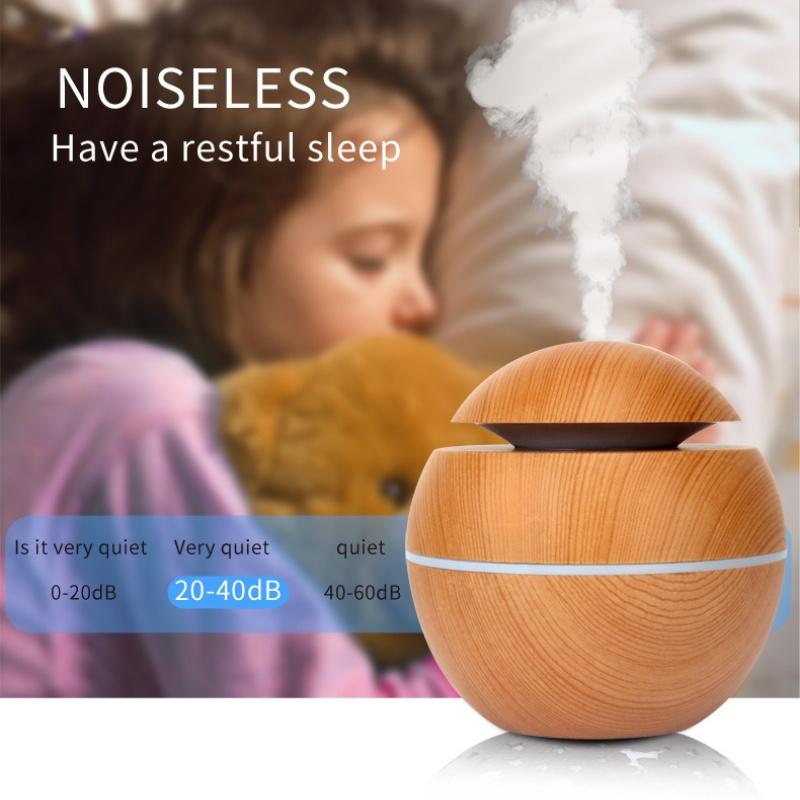 Domácí čistička vzduchu do ložnice s houbovou hlavou, USB stolní nebulizér, dřevěná textura, personalizovaný aromaterapeutický přístroj, zvlhčovač vzduchu