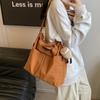 Women's Solid Color Tote Bag Wide Shoulder Strap Shoulder Bag Crossbody Bag