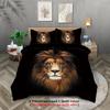 3-piece Set, Lion Pattern Printed Bedding Set, Queen, King, Double Bed, Adults Bedroom, Guestroom, Hotel, Soft and Comfortable
