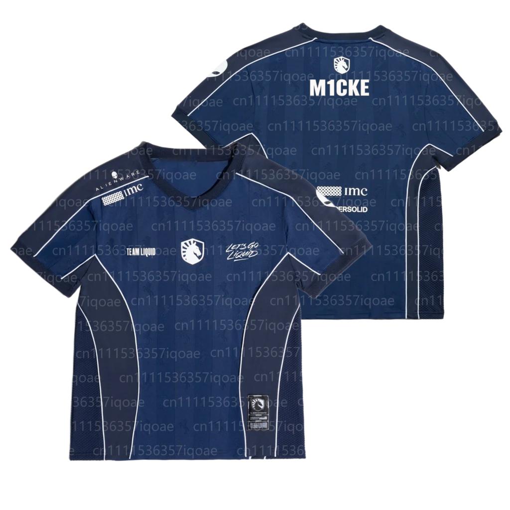2026 3D V-neck Breathable Short-Sleeved Team Liquid DOTA2 BLAST Slam S6 T-shirt Shirts Customizable Nickname