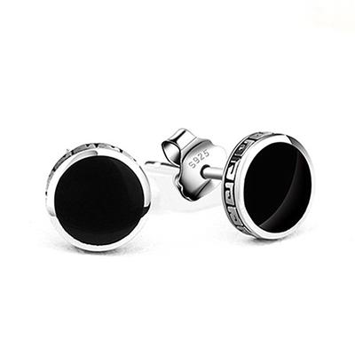 Korean Version of Trendy Men's Personality, Men's Dripping Oil Earrings, Trendy Earrings, Simple and Domineering Pattern Male Earrings